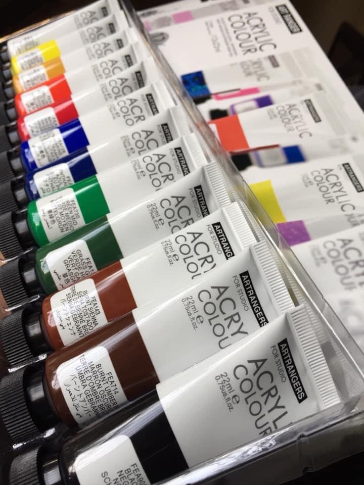 Acrylic Paint x 12, Hobbies & Toys, Stationary & Craft, Craft Supplies