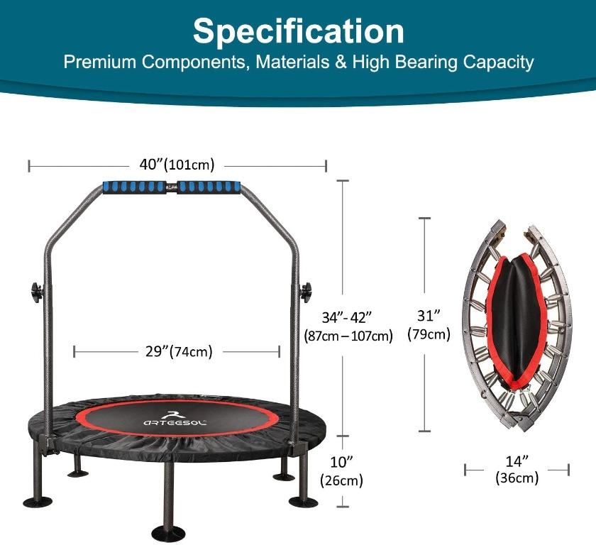 small exercise trampoline with handle