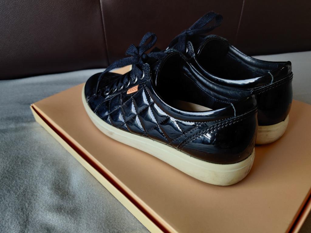 ecco black patent sneakers