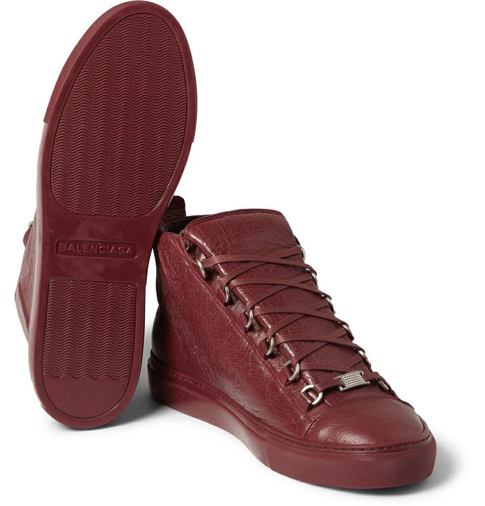 Burgundy balenciaga hotsell arena sneakers