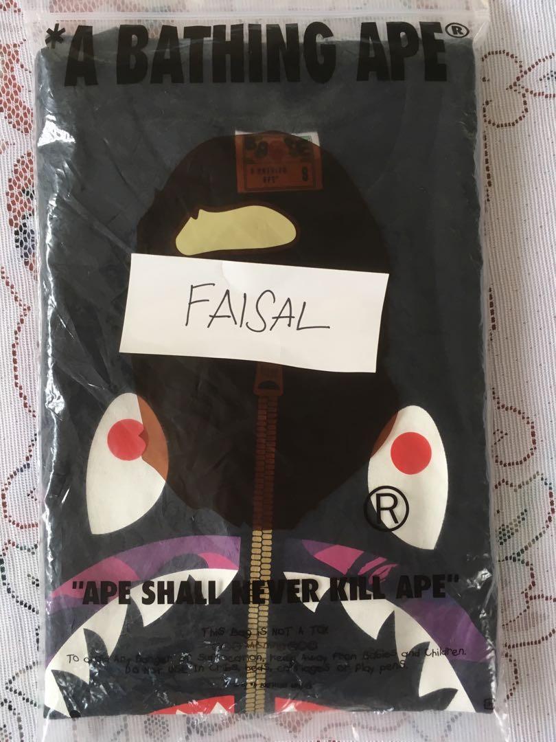 bape shark gold zip
