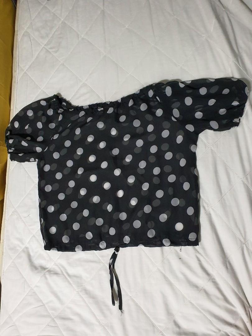 black polka dot tank top