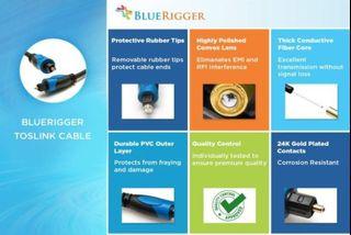 BlueRigger 6-FT Digital Optical Audio Toslink Cable Connector