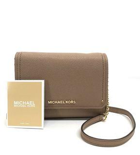 BNEW AUTHENTIC Michael Kors Hayes Small Clutch Bag in DK Khaki Leather 35F8GYEC1L  P8,950