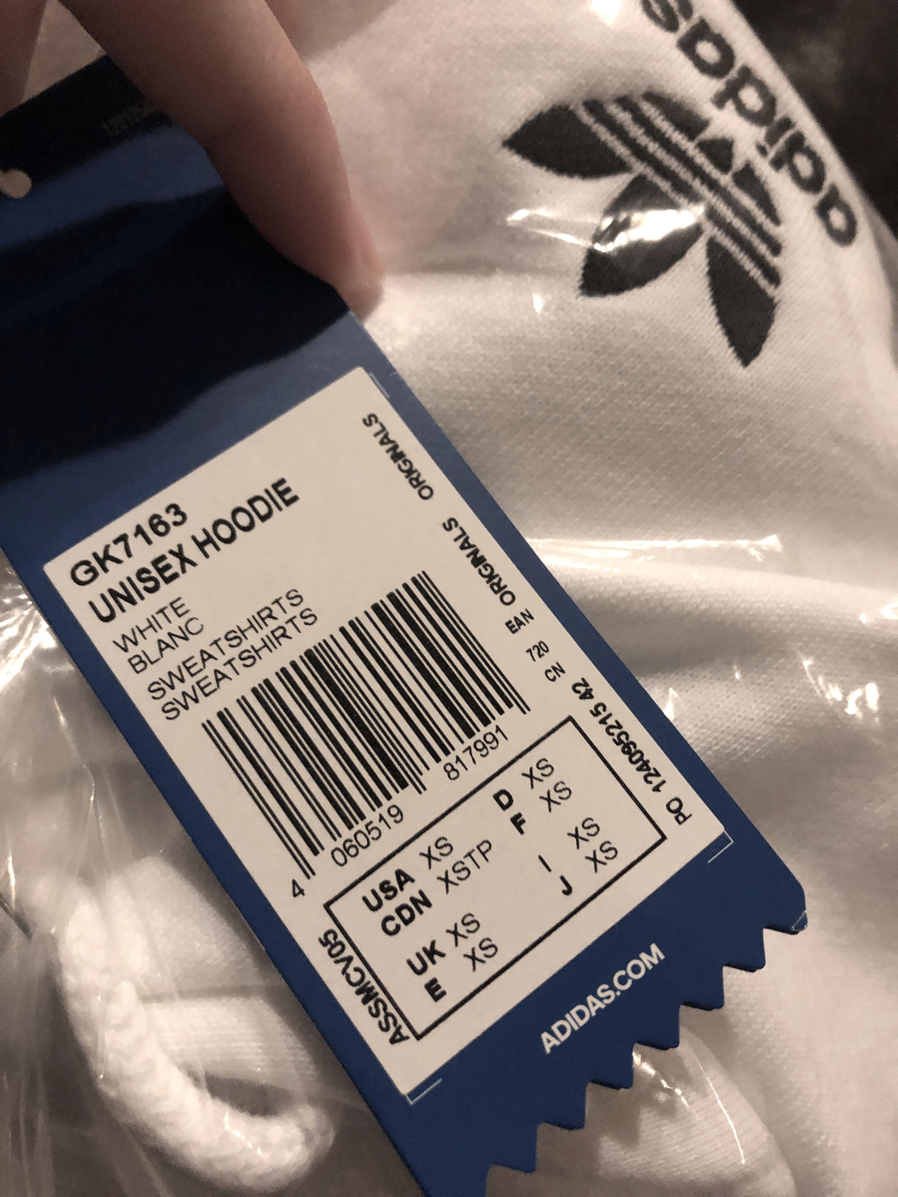 BNWT White Adidas Originals Valentines UNISEX Hoodie, Women's