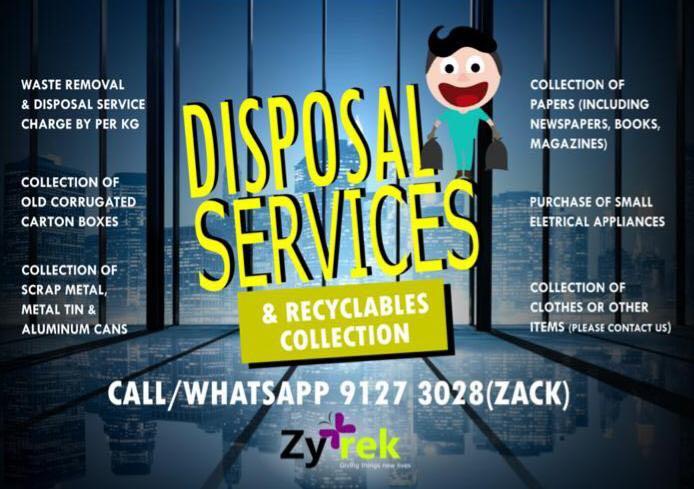 Bulky waste disposal service & Recyclables paper service & E-Waste (Category: House Moving) located in Singapore. Submitted by zytrekpl (Listing ID 1009802537, Image 1). Description: Hi all, I’m currently providing the above services and if you require, feel free to contact me! Your support will be greatly appreciated. Thank you!.