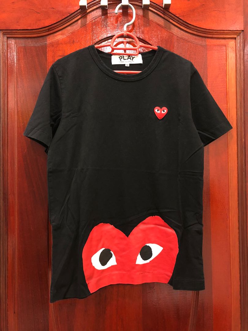 Cdg half hot sale heart tee