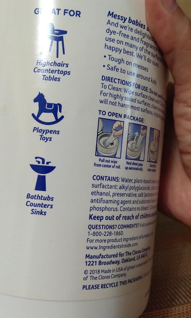 Clorox Disinfectant Wipes, Babies & Kids, Bathing & Changing, Diapers
