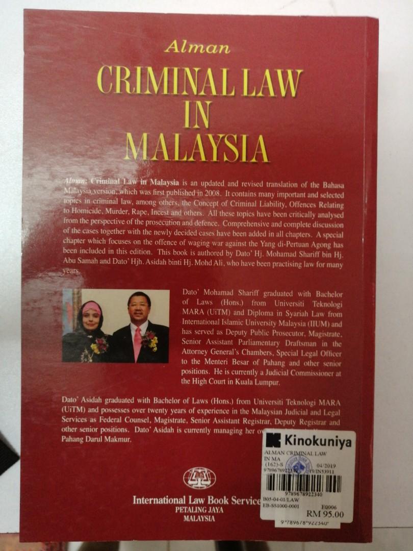 Criminal Law In Malaysia Books Stationery Books On Carousell