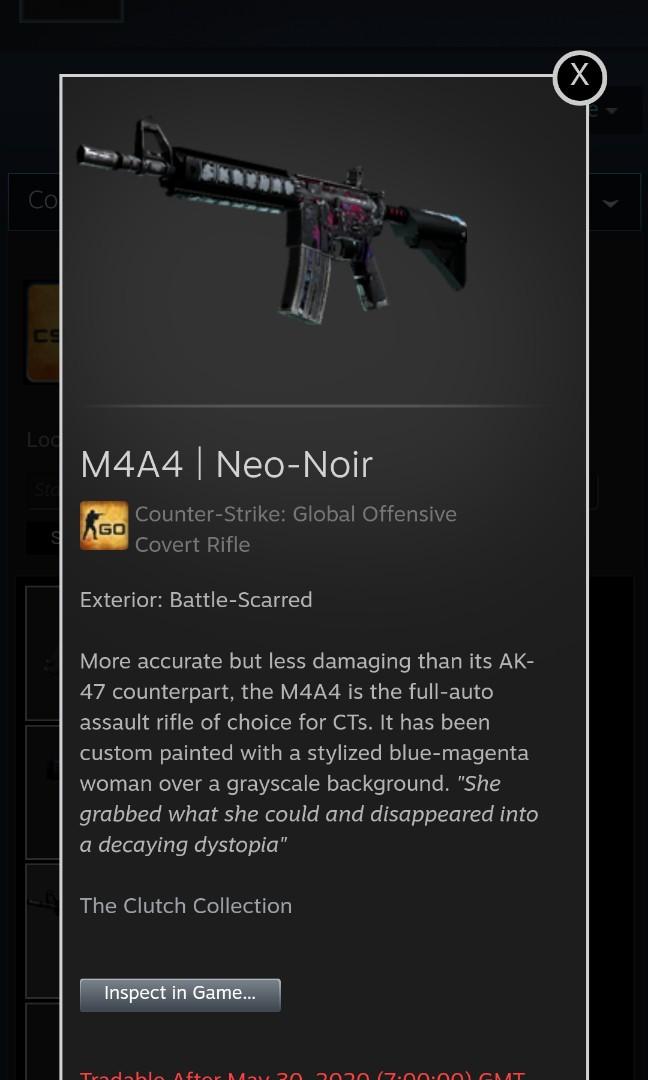 CSGO SKINS | M4A4 / Neo-Noir (Battle-Scarred), Video Gaming, Gaming Accessories, Game Gift Cards & Accounts Carousell