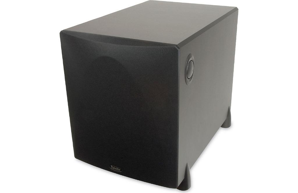 Definitive Technology ProSub 1000 Powered subwoofer (Category: Soundbars, Speakers & Amplifiers) located in Manila. Submitted by audio.excellence (Listing ID 1009813625, Image 1). Description: Double the thrill with room-thumping bass Definitive's ProSub 1000 brings all of your movie soundtracks and music to life with high-impact bass. A front-mounted 10" woofer works together with a pressure-coupled low bass radiator on the bottom of the enclosu