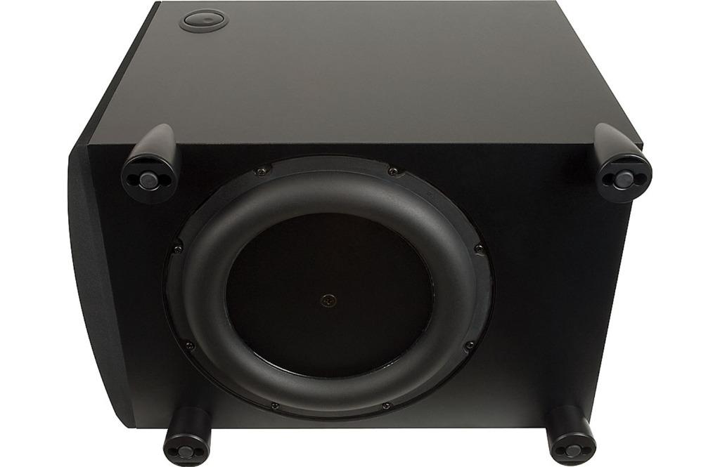 Definitive Technology ProSub 1000 Powered subwoofer (Category: Soundbars, Speakers & Amplifiers) located in Manila. Submitted by audio.excellence (Listing ID 1009813625, Image 2). Description: Double the thrill with room-thumping bass Definitive's ProSub 1000 brings all of your movie soundtracks and music to life with high-impact bass. A front-mounted 10" woofer works together with a pressure-coupled low bass radiator on the bottom of the enclosu