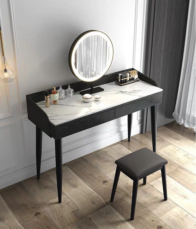 Dressing table set with marble top, Furniture, Tables & Chairs on Carousell