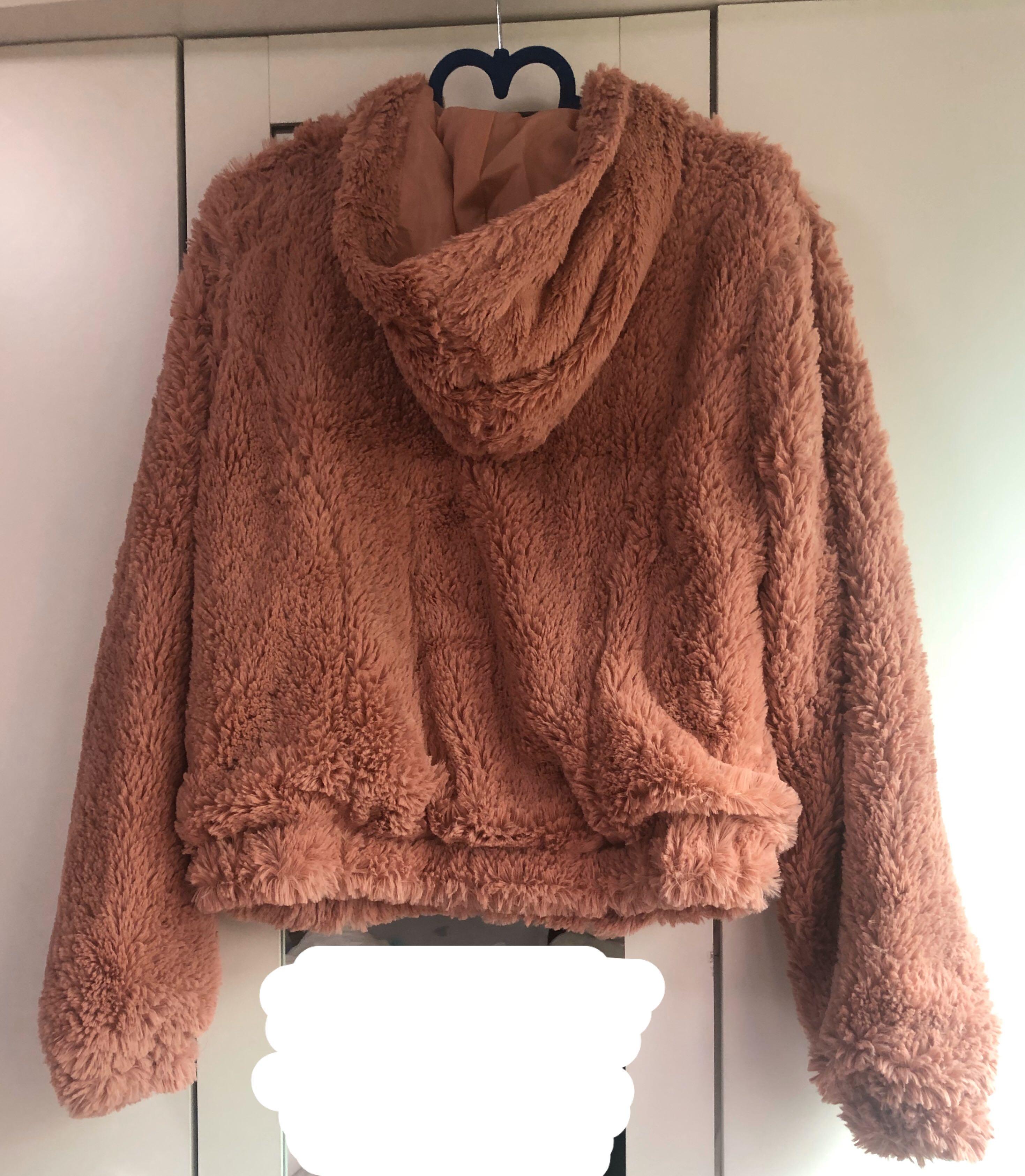Faux fur hoodie forever online 21