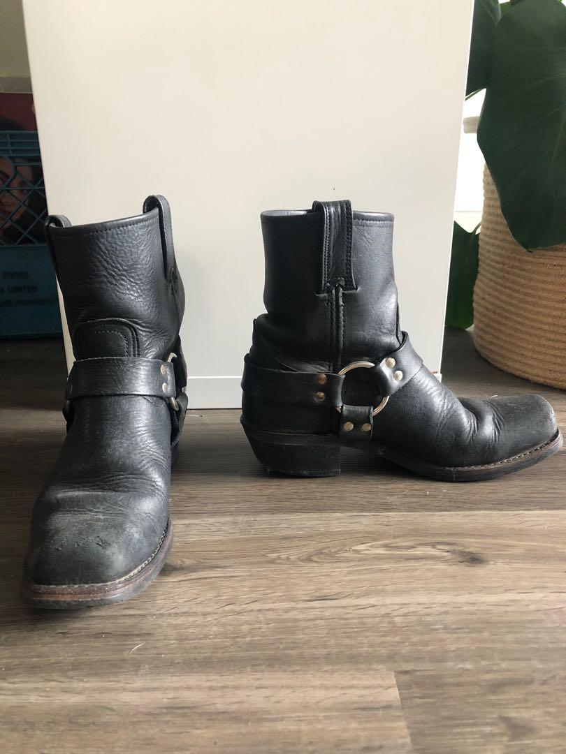 Frye Short Harness Moto Boots Women s Fashion Shoes on Carousell