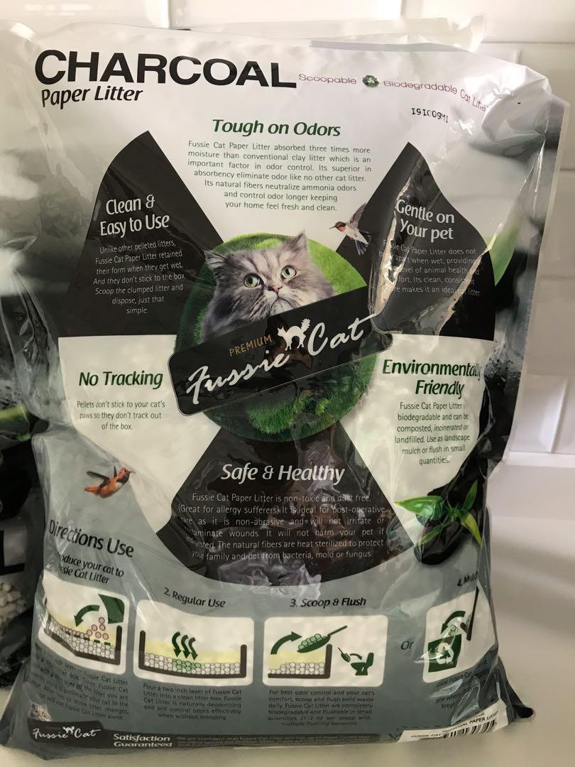 2 x Fussie Cat Natural Charcoal Paper Litter Pet Supplies Homes Other Pet Accessories on Carousell