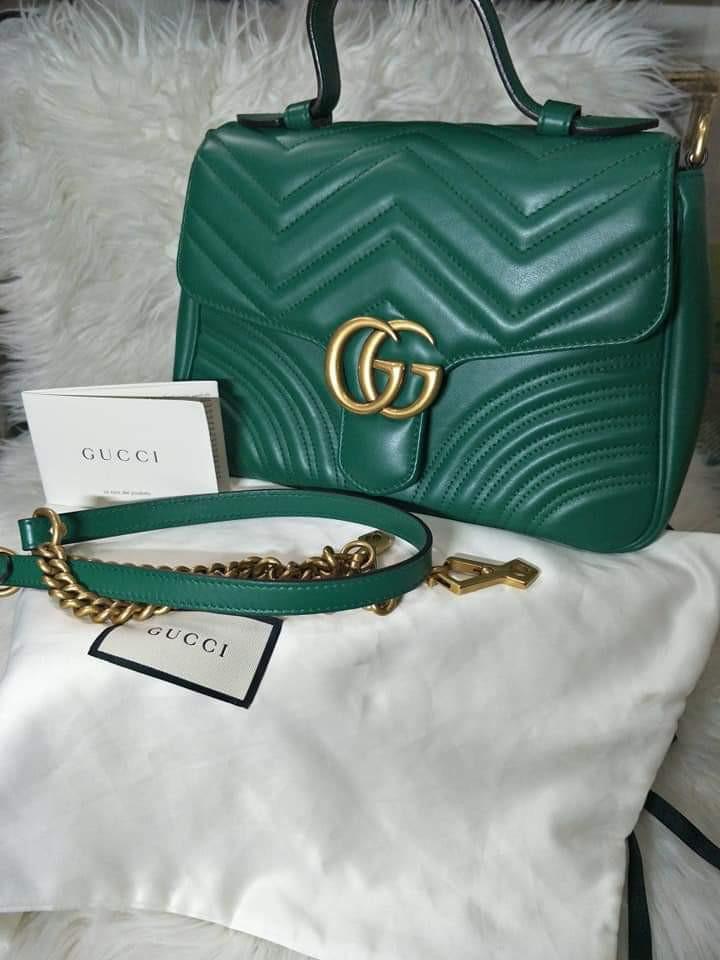 Gucci Marmont top handle Green Luxury Bags Wallets on Carousell
