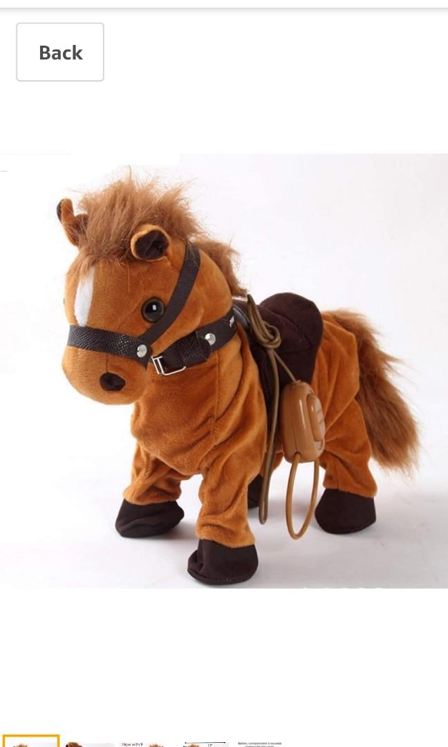 Brown Horse Musical Toy with Leash 