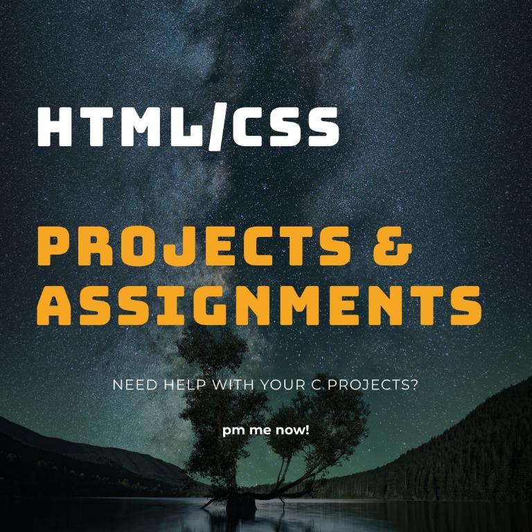 HTML CSS Project and Assignment Help! (Category: Everything Else) located in Singapore. Submitted by pastcode (Listing ID 1009924501, Image 1). Description: Need help with your HTML/CSS projects or assignments? Let me know!! ✅ Payment is only required after when you have verified the end-product ⚡️ Work will be completed usually in the same day or latest by the next! The price would be based on the length and complexity of the assignment, drop me