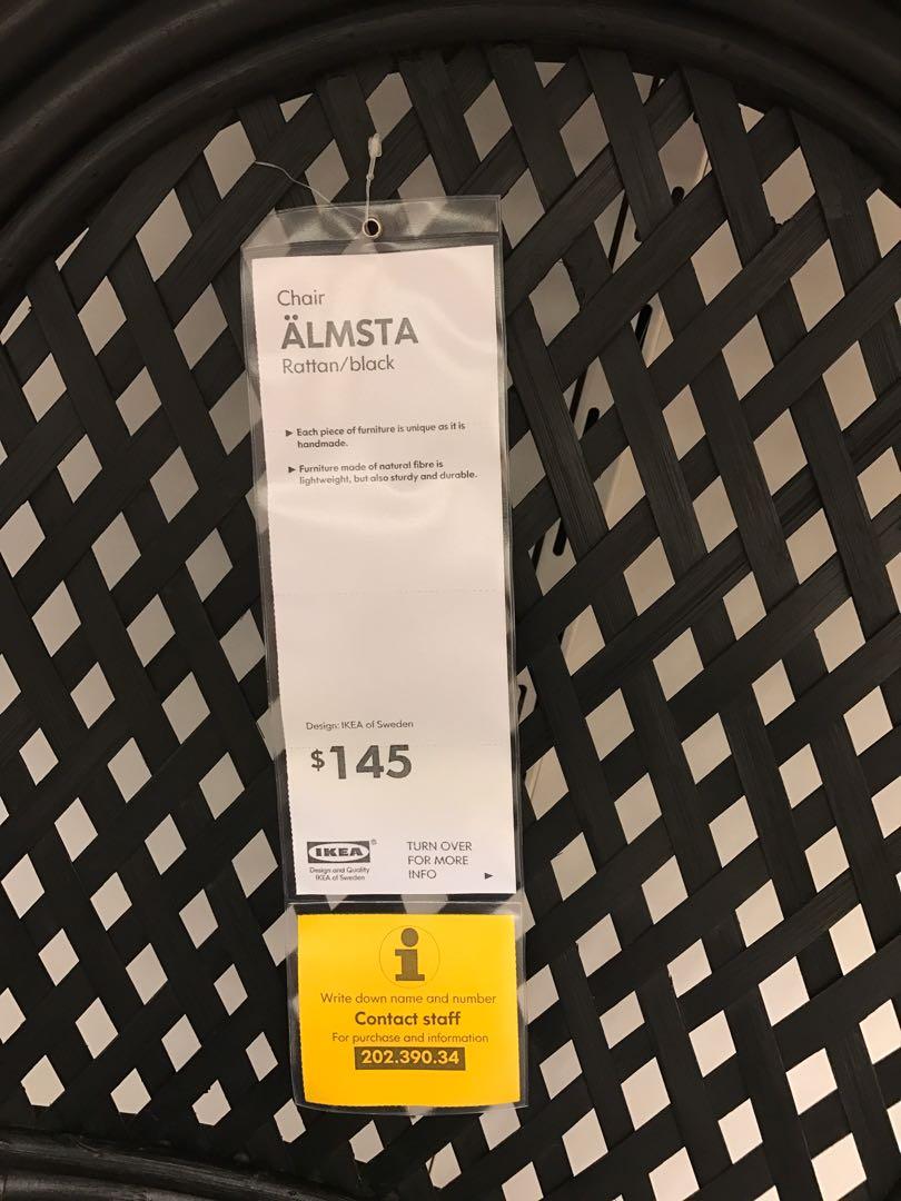 Ikea black rattan dining chairs x 6 for 180, Furniture & Home Living