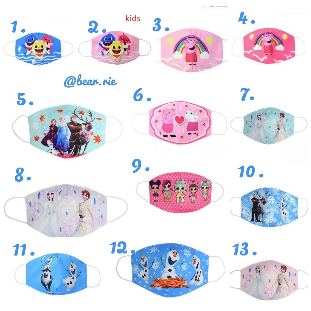 Buy 3 Free 1 Kids Mask Frozen Mask Elsa Mask Baby Shark Mask