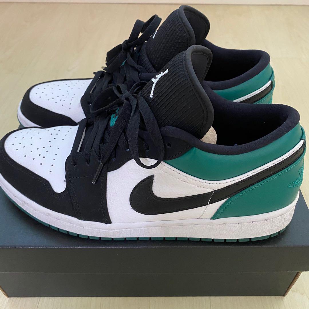 jordan 1 low white black mystic green