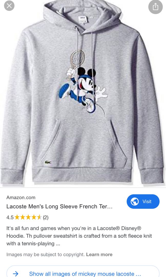 mickey mouse lacoste sweater