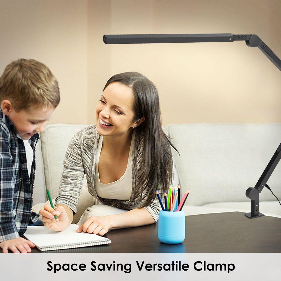 Joly Joy LED Desk Lamp with Clamp Adjustable Long Swing Arms