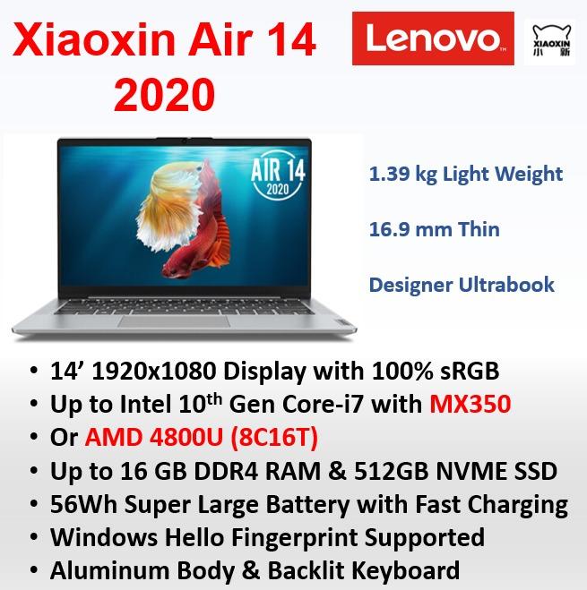 Lenovo Xiaoxin Air 14 2020 Mx350 China Set Ideapad 5 14 Ryzen R5 4600u R7 4800u Electronics Computers Laptops On Carousell