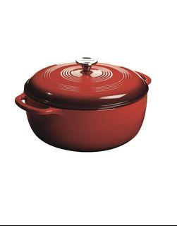 Lodge Enameled Cast Iron Dutch Oven, 7.5-Quart, Island Spice Red