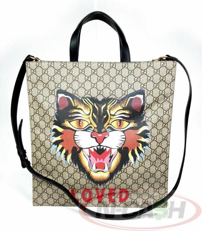 gucci angry cat tote