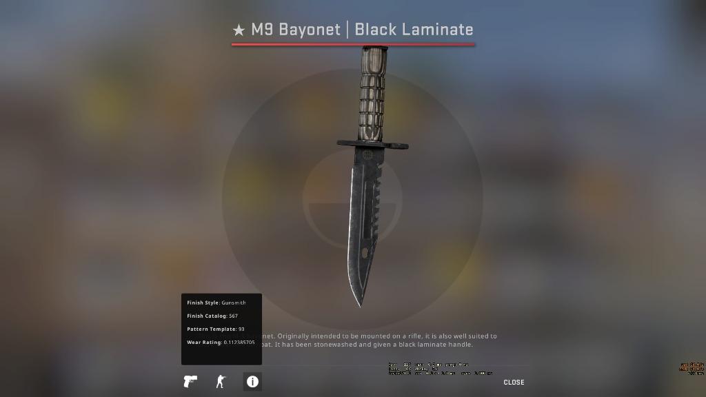 Touhou Massakre udstrømning M9 Bayonet | Black Laminate (Minimal Wear), Video Gaming, Gaming  Accessories, Game Gift Cards & Accounts on Carousell