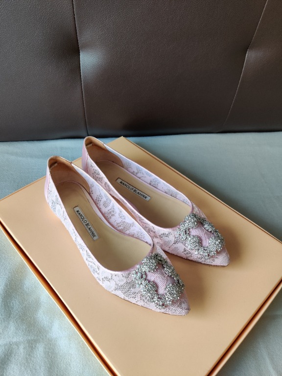 Manolo blahnik lace flats store