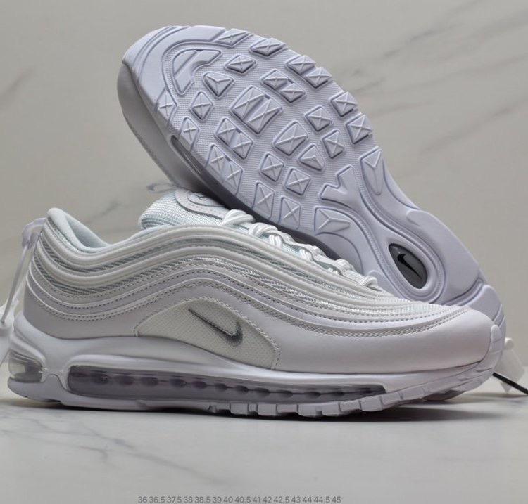 Nike Air Max 97 Triple White, Women's Fashion, Shoes, Sneakers on Carousell