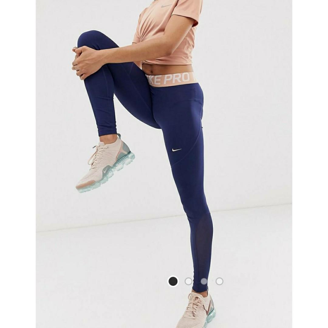 nike pro navy leggings