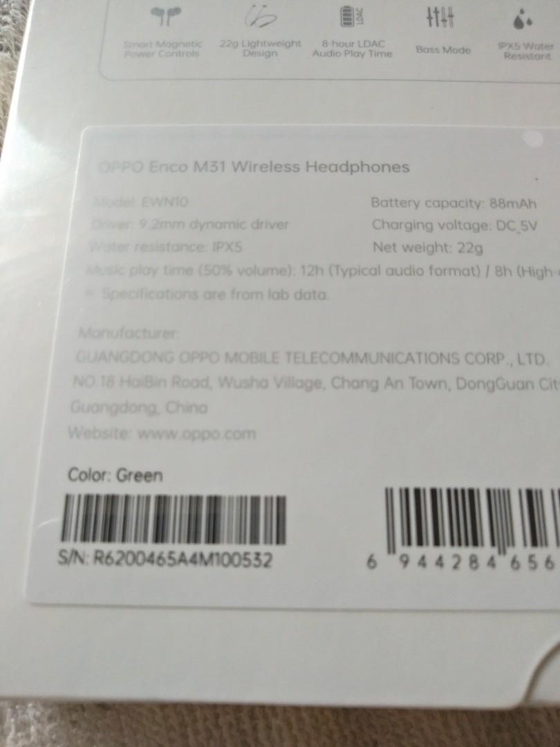 Oppo enco sales m31 green