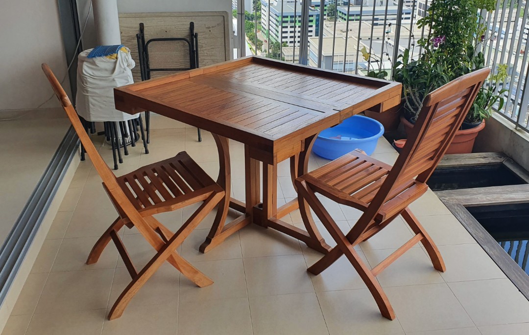 Outdoor Folding Mahjong Table And 4 Chairs Furniture Home
