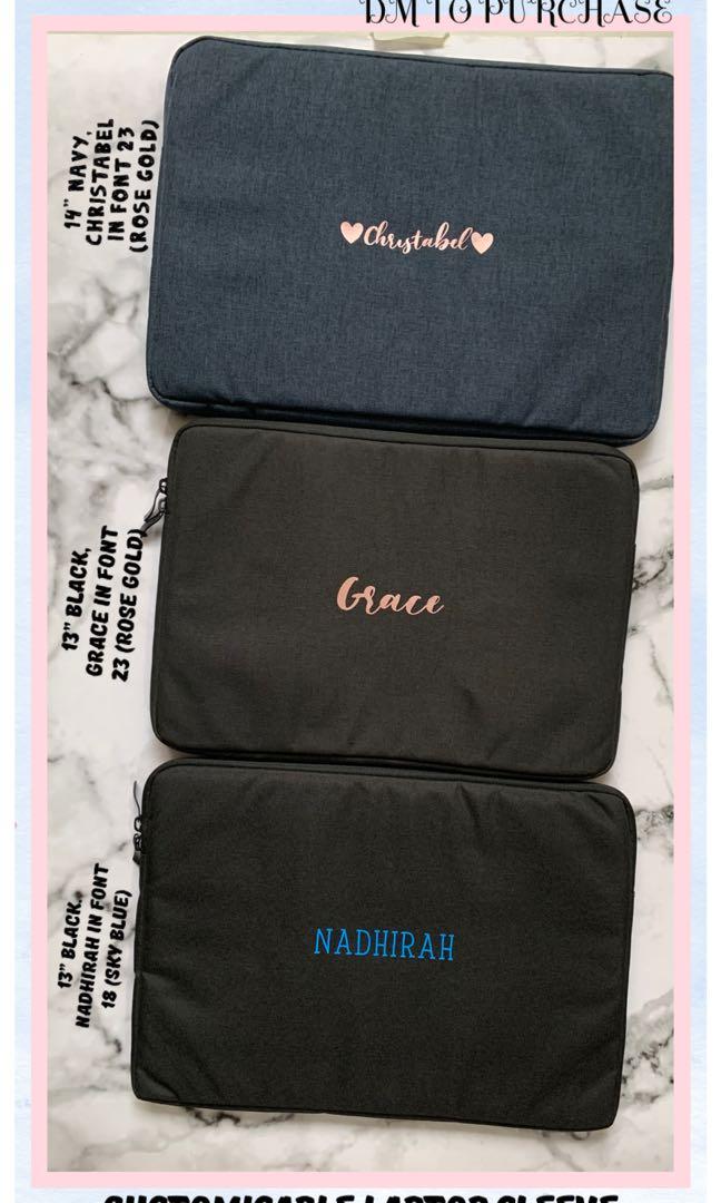 Personalised laptop sleeve top