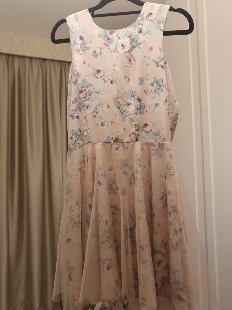 Pink floral tulle dress Clearance