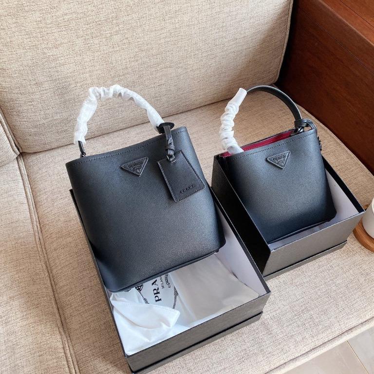 Prada small double bucket bag clearance