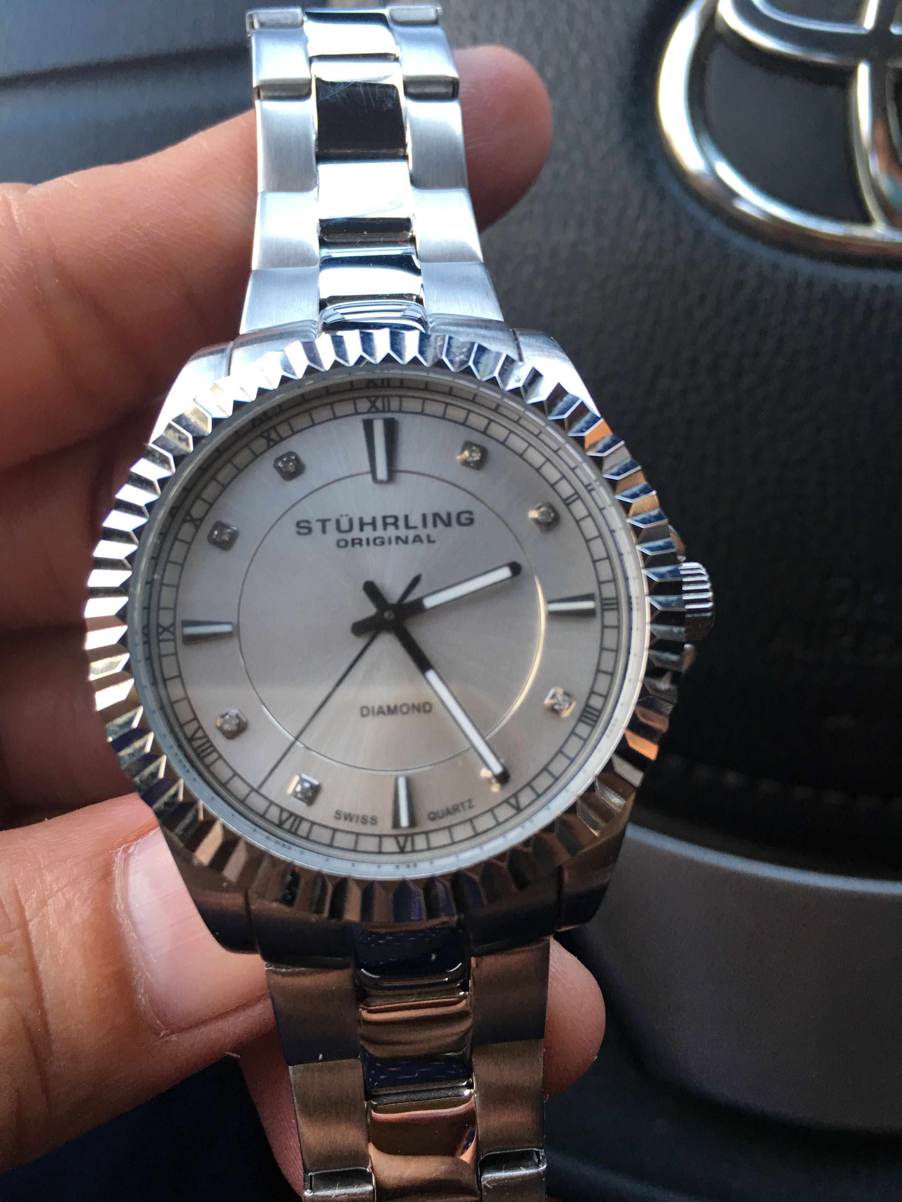 Stuhrling diamond on sale watch
