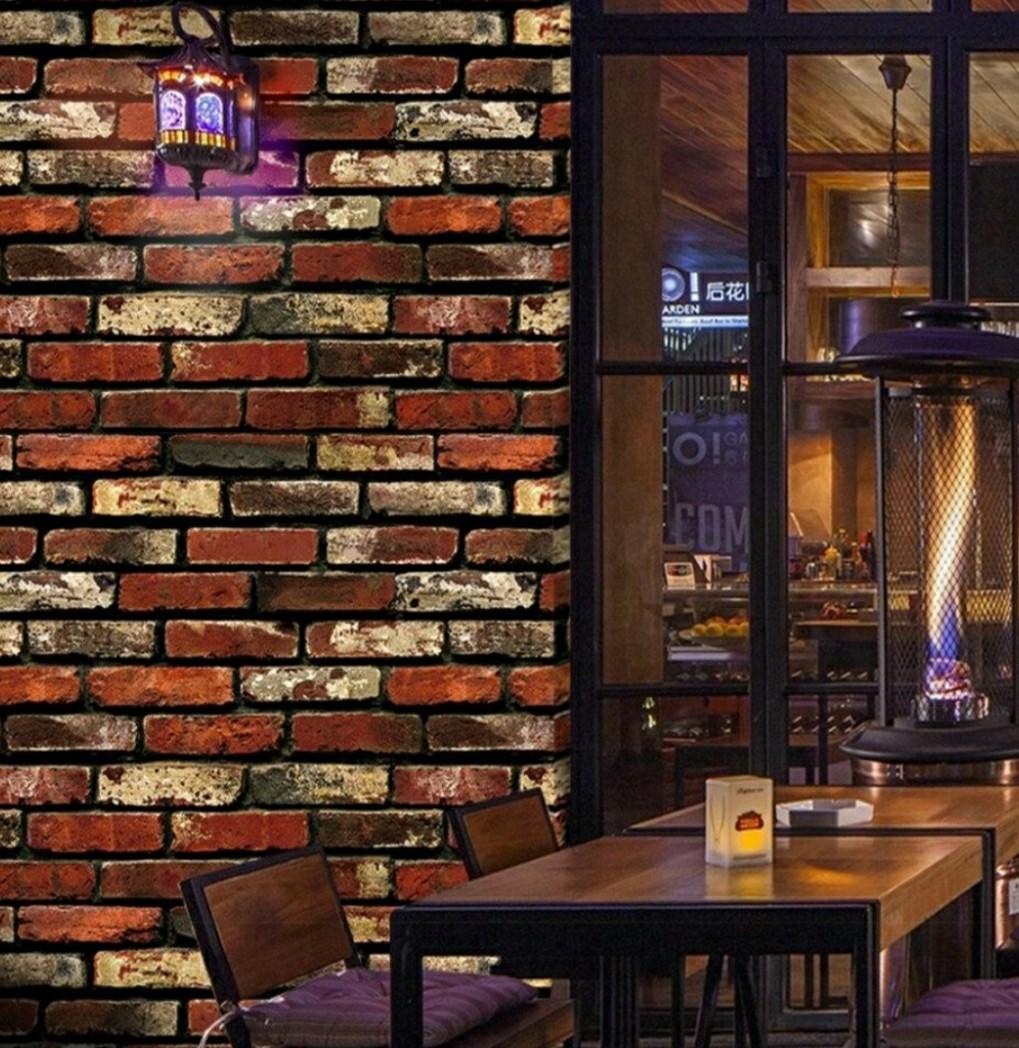 PVC Self Adhesive Bricks Design Wallpaper Decor Sticker, Furniture