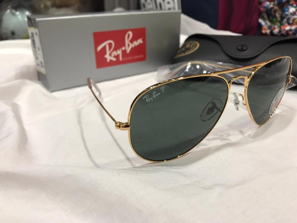 Ray-Ban Aviator Classic Sunglasses RB3025 W3234 - Polished Gold Frame - Green Classic G-15 Lenses - 55mm