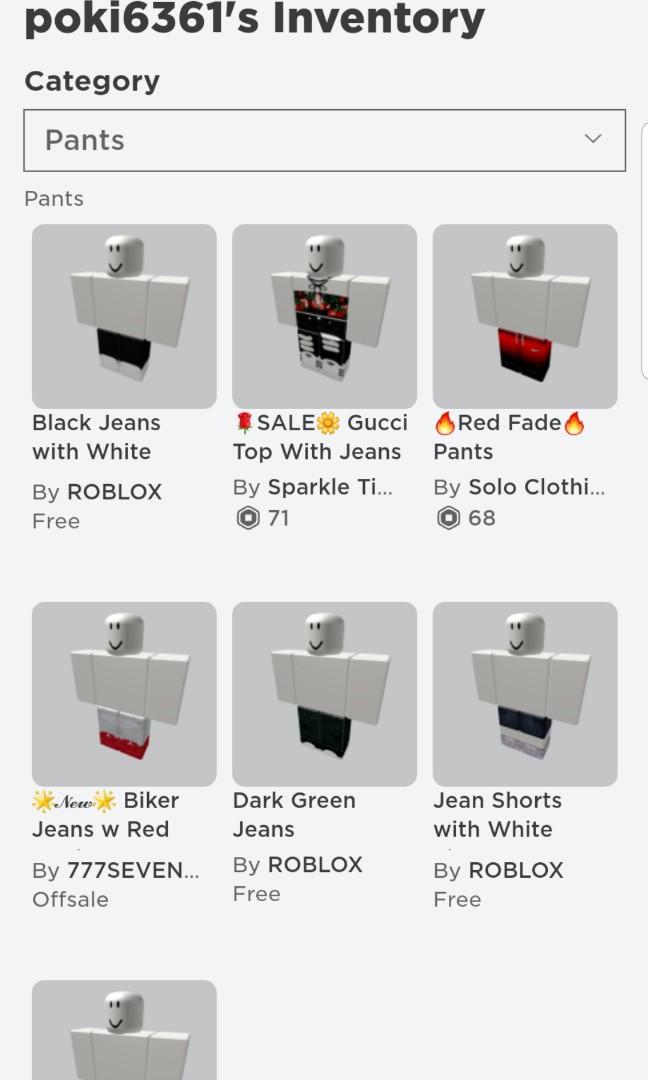 Roblox Accs Toys Games Video Gaming Video Games On Carousell - roblox fade pants
