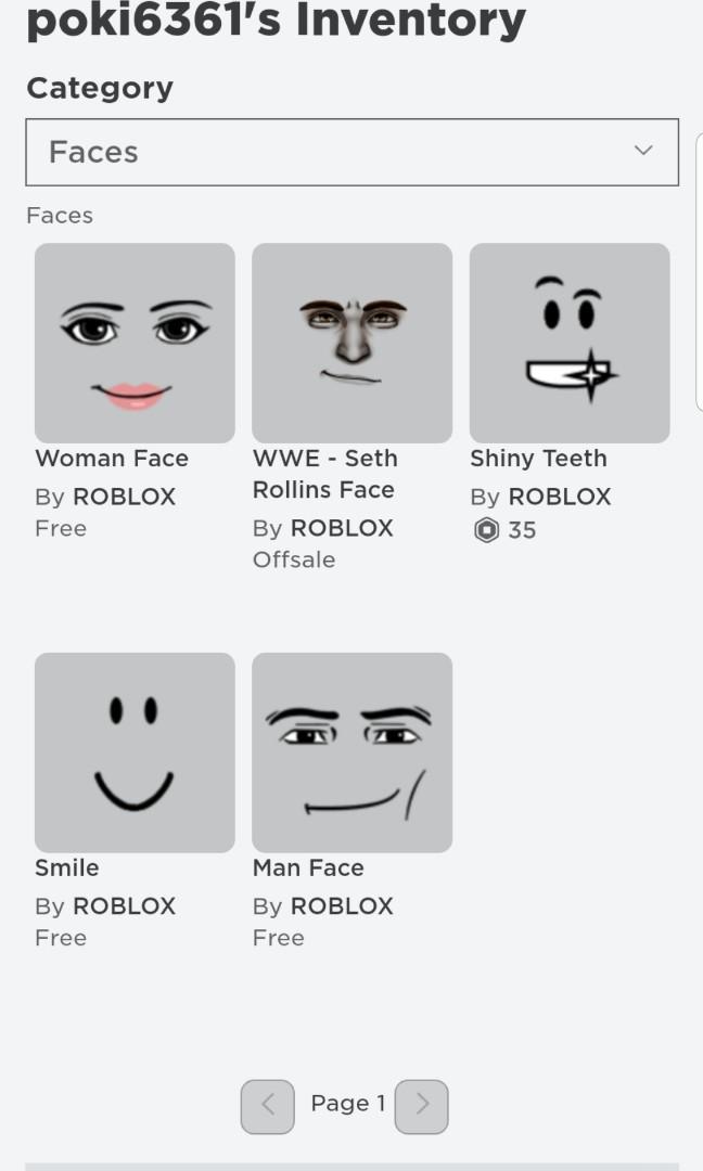 Roblox Accs Toys Games Video Gaming Video Games On Carousell - roblox face shiny teeth