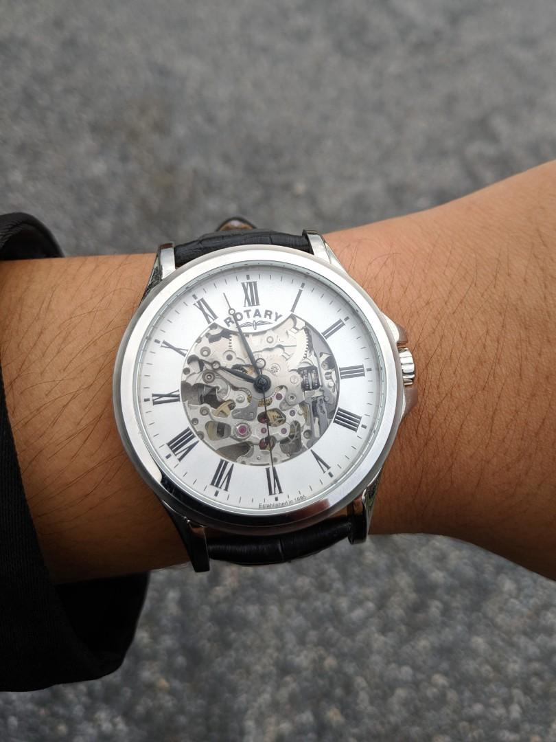 Rotary greenwich cheap skeleton watch