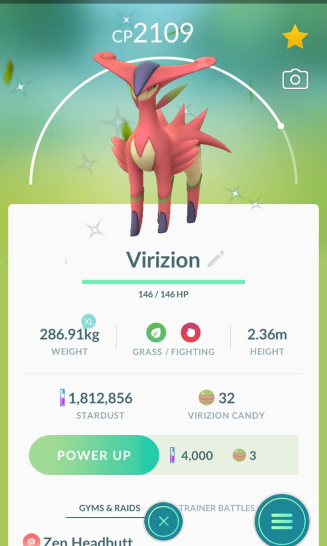 Shiny Virizion Pokemon Go Video Gaming Gaming Accessories Game Gift Cards Accounts On Carousell