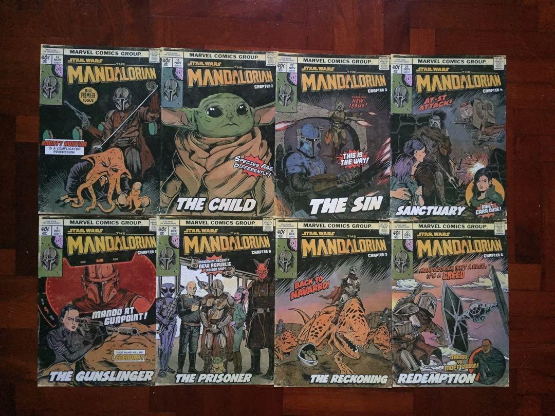 Star Wars The Mandalorian Retro Comic Book Posters Toys Games Action Figures Collectibles On Carousell