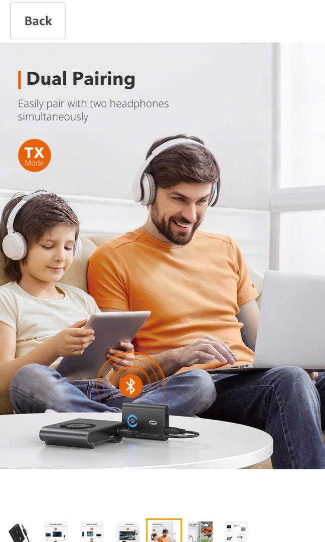 TaoTronics Bluetooth 5.0 Transmitter and Receiver, Audio, Headphones