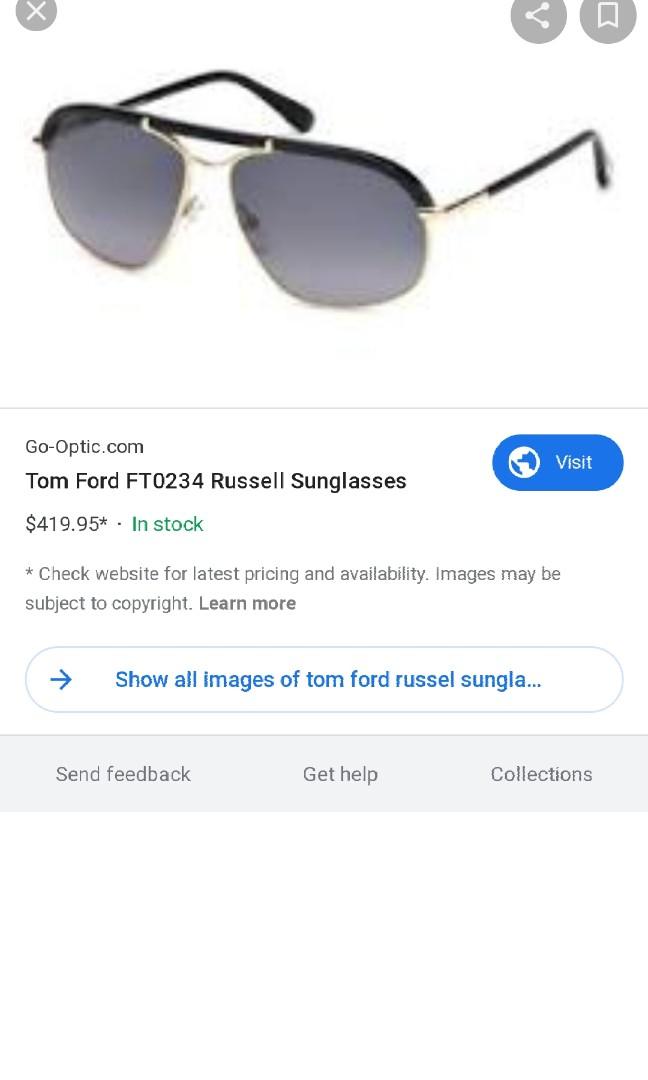 Tom Ford Russel Sunglasses - Black and 